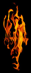 dark yellow fire sparks isolated on black