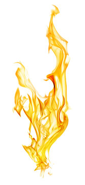 orange fire spark isolated on white