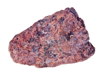 red granite isolated on white
