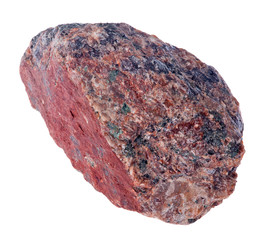 single red and black granite isolated on white