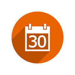 simple kalender icon circle orange
