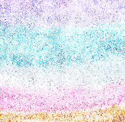 Vector Colorful explosion of confetti. Coloured glitter and sprinkles. Grainy abstract holiday illustration. Multi colored texture.