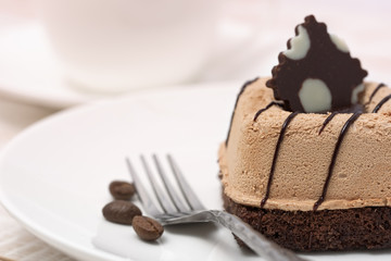 Cake sweet dessert. Cake with chocolate