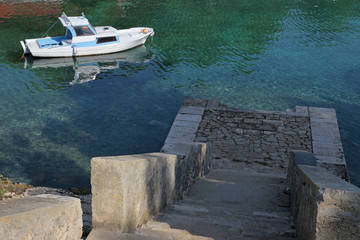 boat by stairs