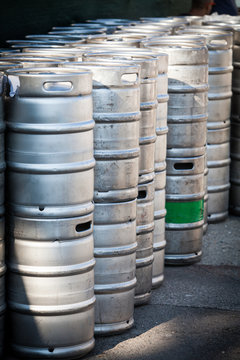 Stack of beer barrels