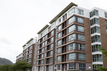  commercial apartment, condominium building white background.