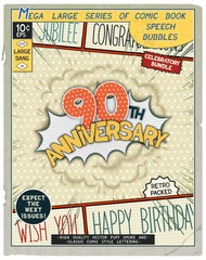 Celebratory retro comics speech bubble © poleshuki