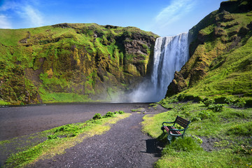 Skogafoss waterfall in Iceland.