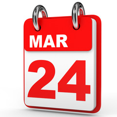 March 24. Calendar on white background.