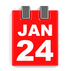 January 24. Calendar on white background.