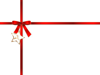 Festliche rote Schleife mit Rentieranh&auml;nger