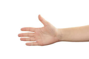 Hand einer jungen Frau mit offener Handfläche