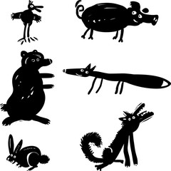 Set of funny animals