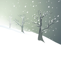 Winter background with snow-covered trees