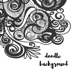Doodle monochrome background. Minimalistic ornament. 