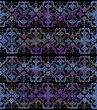 Ethnic seamless pattern. Boho black ornament. Repeating background.