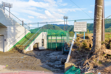 Fototapeta premium 岩手県岩泉町2016年台風10号被害 Iwaizumi town after the disaster of 2016 10th typhoon 