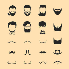 Hipster hair and beards mustache