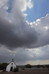 small church n clouds