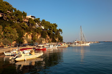 Patitiri port in the evening,Greece