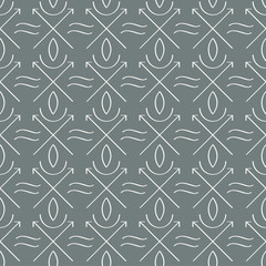 Sacred geometry seamless pattern on dark grey background