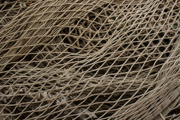 Old fishing net, background, texture