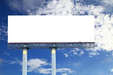 Obraz premium Blank billboard for your advertisement ,on blue sky. with clippi