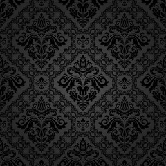 Seamless classic vector dark pattern. Traditional orient ornament