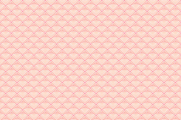 seamless pattern dragon fish scales simple seamless pattern Nature background with japanese wave circle pattern pastel colors on light orange pink background. Vector