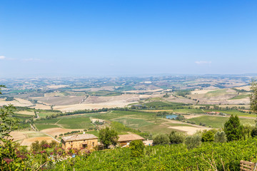 Obraz premium Montalcino, Italy. Aerial view of the surrounding area