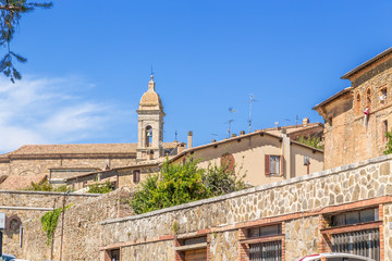 Fototapeta na wymiar Montalcino, Italy. Urban Landscape with a bell tower