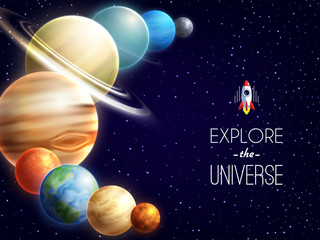 Solar System Realistic Background  © Macrovector