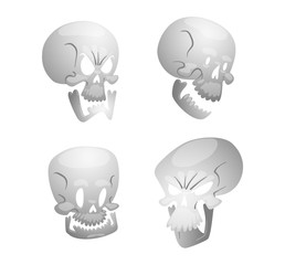 Skull face illustration isolated on white background.