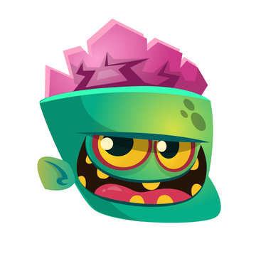 recommend clip art: Cartoon zombie head icon. Halloween vector illustration 