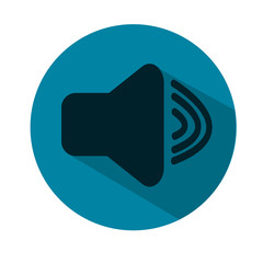 Volume media player icon illustration. Sound vector icon. Blue flat icon. Vector illustration