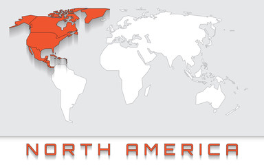 North America on the map