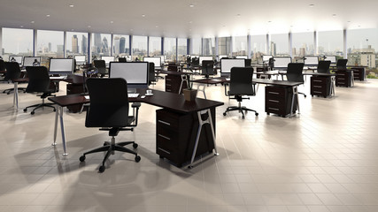 Großraumbüro Büro mit Aussicht