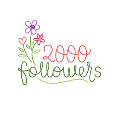 Vector thanks design template for network friends and followers. Thank you card. Image Social Networks. Web user celebrates a large number of subscribers.