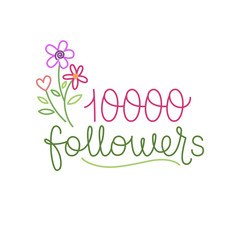 Vector thanks design template for network friends and followers. Thank you card. Image Social Networks. Web user celebrates a large number of subscribers.