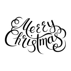 Merry Christmas lettering on a background. Vector illustration.