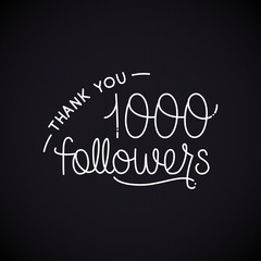 Vector thanks design template for network friends and followers. Thank you card. Image Social Networks. Web user celebrates a large number of subscribers.