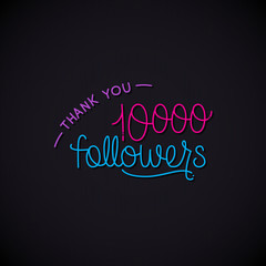 Vector thanks design template for network friends and followers. Thank you card. Image Social Networks. Web user celebrates a large number of subscribers.