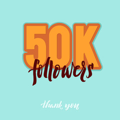 Vector thanks design template for network friends and followers. Thank you card. Image Social Networks. Web user celebrates a large number of subscribers.