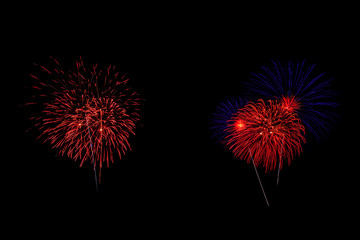 abstract Fireworks light up the dark sky