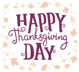 Vector thanksgiving illustration with text happy thanksgiving da