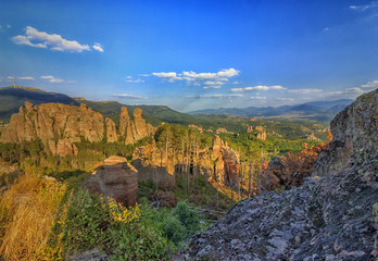 The Belogradchik Rocks are a group of strange shaped sandstone and conglomerate rock formations located in Bulgaria