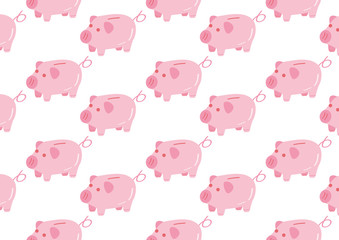 Seamless pattern :Piggy bank