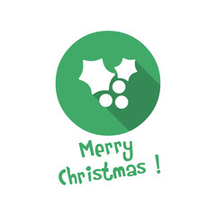 christmas icon. berry and leaf