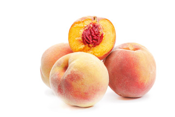 Peach isolated on white background