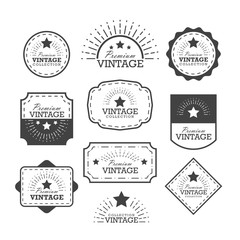 Set vintage labels and frame. Vector illustration